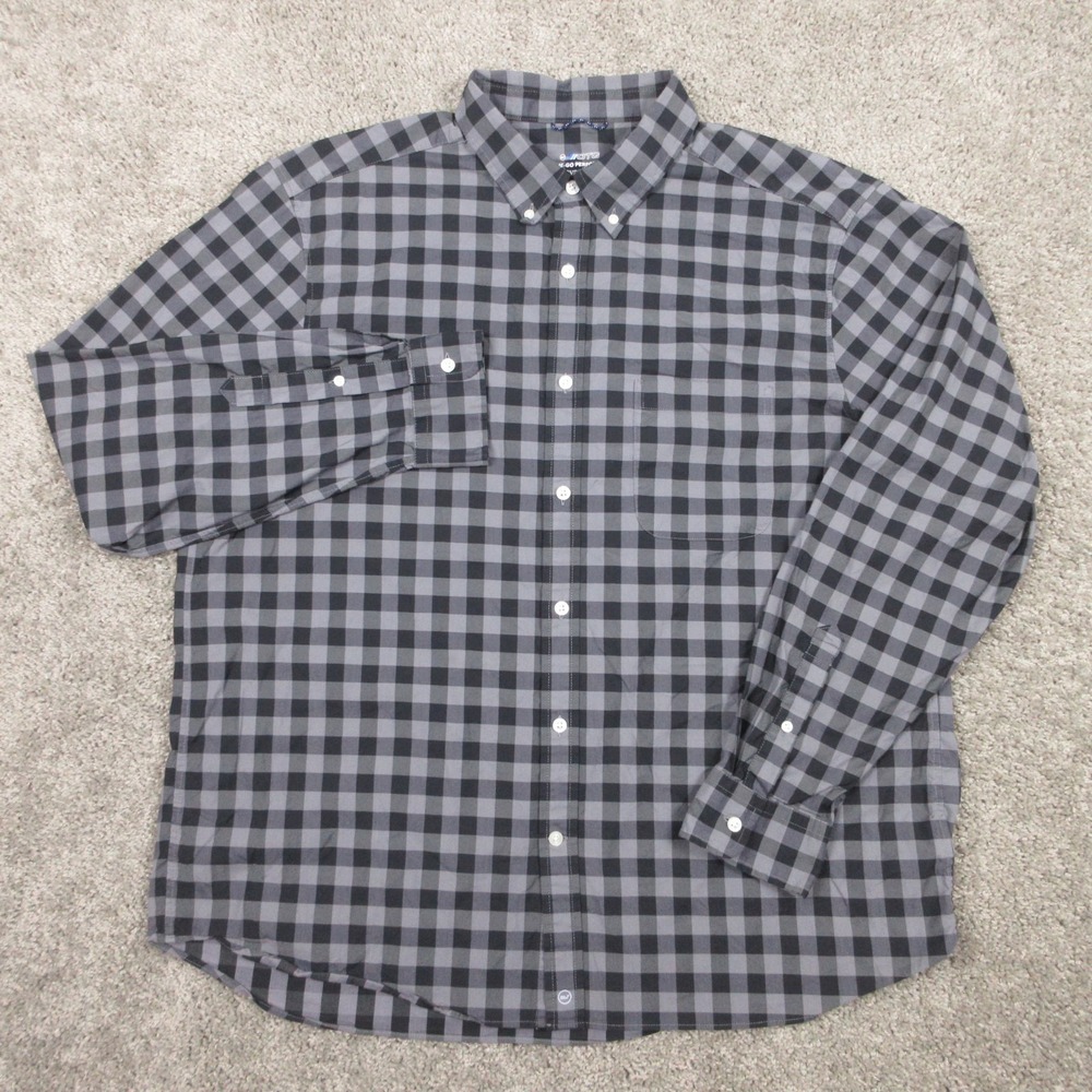 Vineyard Vines Shirt Mens XL Gray Gingham On The Go Performance OTG Button Up